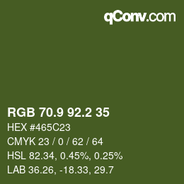 カラーコード: RGB 70.9 92.2 35 | qconv.com