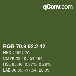 カラーコード: RGB 70.9 92.2 42 | qconv.com