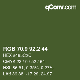カラーコード: RGB 70.9 92.2 44 | qconv.com