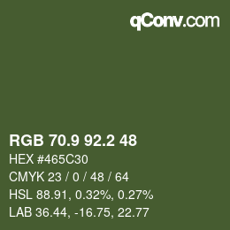 カラーコード: RGB 70.9 92.2 48 | qconv.com