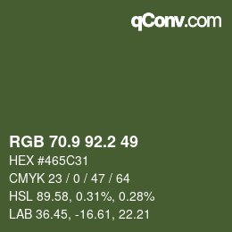 Color code: RGB 70.9 92.2 49 | qconv.com
