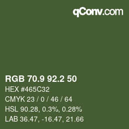 カラーコード: RGB 70.9 92.2 50 | qconv.com