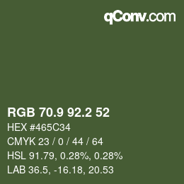 Color code: RGB 70.9 92.2 52 | qconv.com