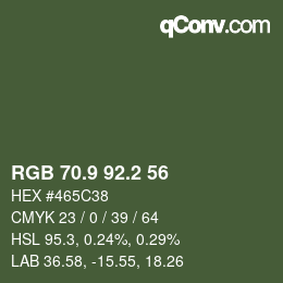 カラーコード: RGB 70.9 92.2 56 | qconv.com