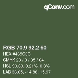 Color code: RGB 70.9 92.2 60 | qconv.com