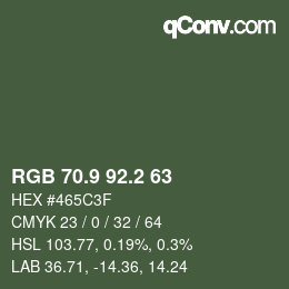Color code: RGB 70.9 92.2 63 | qconv.com