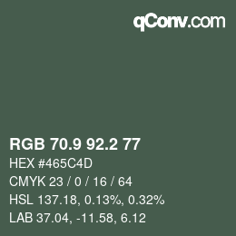 カラーコード: RGB 70.9 92.2 77 | qconv.com