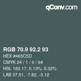 カラーコード: RGB 70.9 92.2 93 | qconv.com