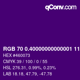 カラーコード: RGB 70 0.40000000000001 115.4 | qconv.com