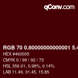 カラーコード: RGB 70 0.80000000000001 5.4 | qconv.com