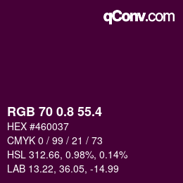 カラーコード: RGB 70 0.8 55.4 | qconv.com