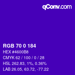 Color code: RGB 70 0 184 | qconv.com