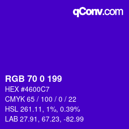 Color code: RGB 70 0 199 | qconv.com