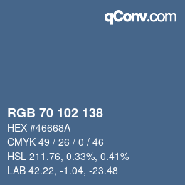Código de color: RGB 70 102 138 | qconv.com