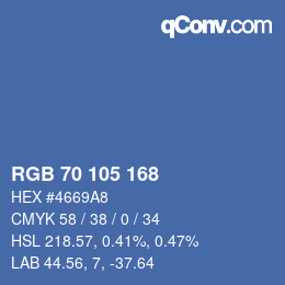 Color code: RGB 70 105 168 | qconv.com