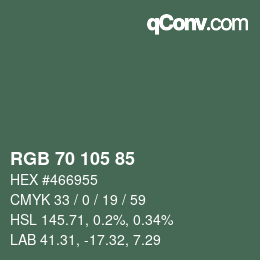 Color code: RGB 70 105 85 | qconv.com