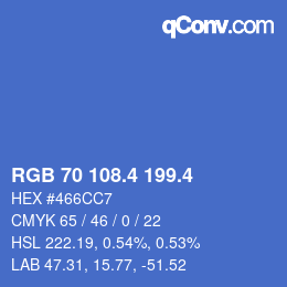 カラーコード: RGB 70 108.4 199.4 | qconv.com