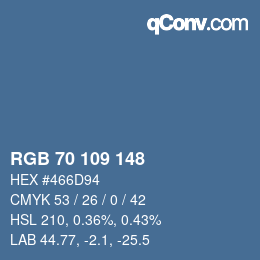 Color code: RGB 70 109 148 | qconv.com