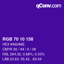 Color code: RGB 70 10 158 | qconv.com
