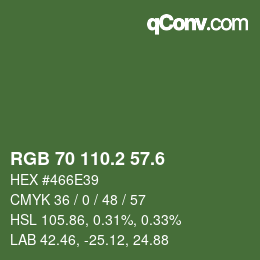 カラーコード: RGB 70 110.2 57.6 | qconv.com