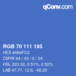 Código de color: RGB 70 111 195 | qconv.com