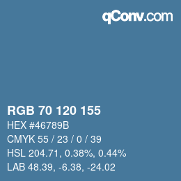 Color code: RGB 70 120 155 | qconv.com