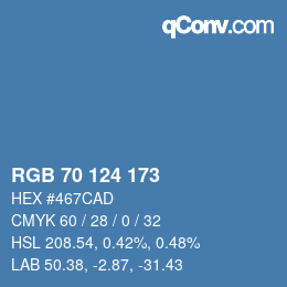 Color code: RGB 70 124 173 | qconv.com