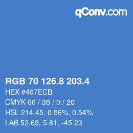 カラーコード: RGB 70 126.8 203.4 | qconv.com