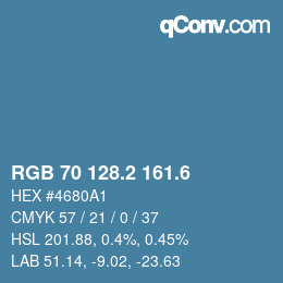 カラーコード: RGB 70 128.2 161.6 | qconv.com