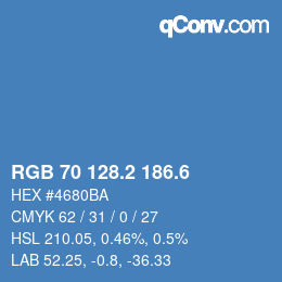 カラーコード: RGB 70 128.2 186.6 | qconv.com