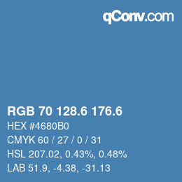 カラーコード: RGB 70 128.6 176.6 | qconv.com