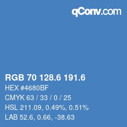 カラーコード: RGB 70 128.6 191.6 | qconv.com