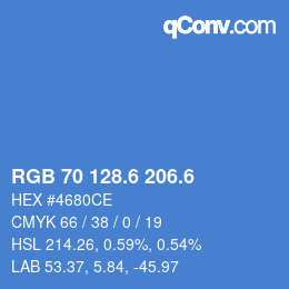カラーコード: RGB 70 128.6 206.6 | qconv.com