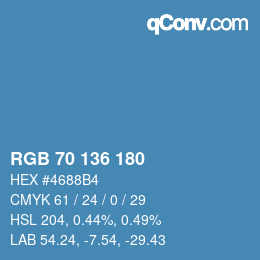 Color code: RGB 70 136 180 | qconv.com