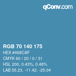 カラーコード: RGB 70 140 175 | qconv.com