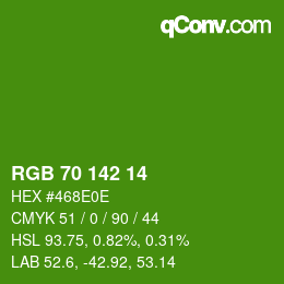 Color code: RGB 70 142 14 | qconv.com