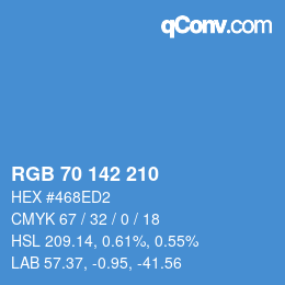 Color code: RGB 70 142 210 | qconv.com