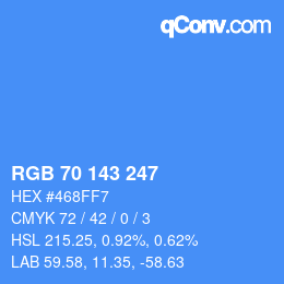 颜色代码: RGB 70 143 247 | qconv.com