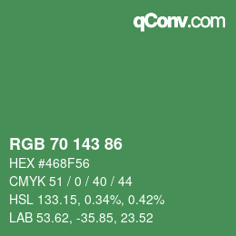 Color code: RGB 70 143 86 | qconv.com