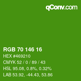 Farbcode: RGB 70 146 16 | qconv.com