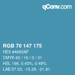 Color code: RGB 70 147 175 | qconv.com