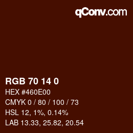 Color code: RGB 70 14 0 | qconv.com