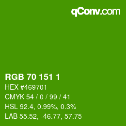 Color code: RGB 70 151 1 | qconv.com