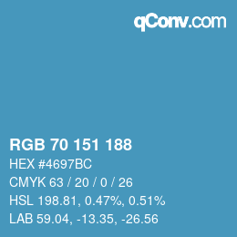 Color code: RGB 70 151 188 | qconv.com