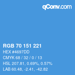 Color code: RGB 70 151 221 | qconv.com