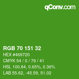 Color code: RGB 70 151 32 | qconv.com