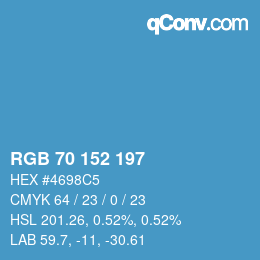 Farbcode: RGB 70 152 197 | qconv.com