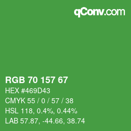 Color code: RGB 70 157 67 | qconv.com