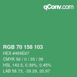 カラーコード: RGB 70 158 103 | qconv.com