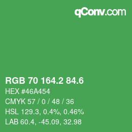 カラーコード: RGB 70 164.2 84.6 | qconv.com